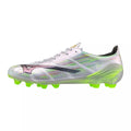 Mizuno Alpha II Elite FG Firm Ground Soccer Cleat, White/Neon Green