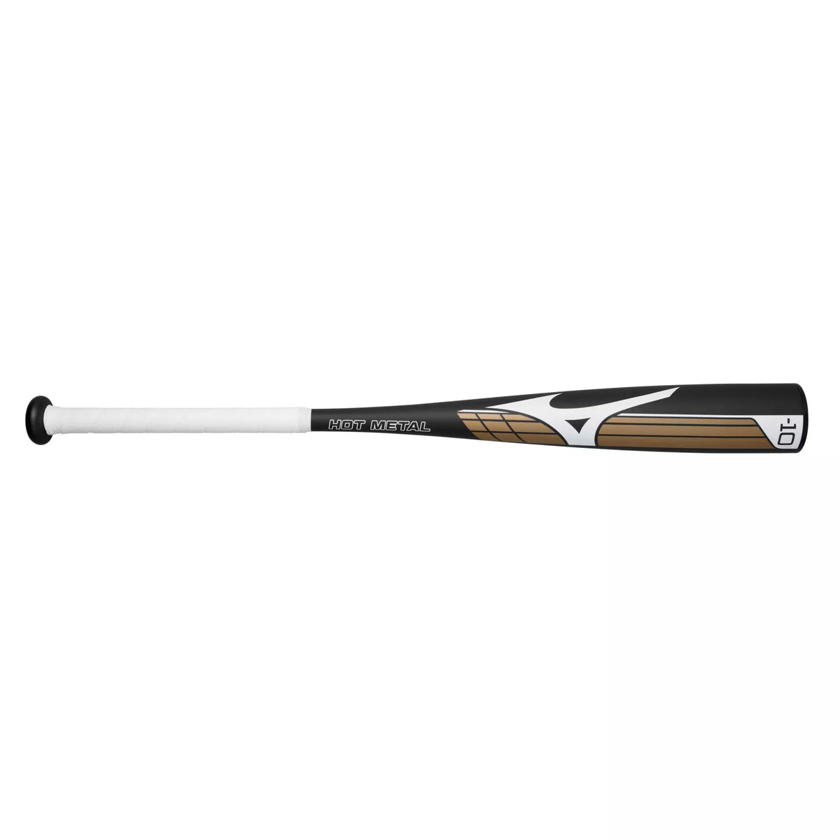Mizuno Youth HOT METAL - Big Barrel USSSA Baseball Bat (-10), Black/Gold