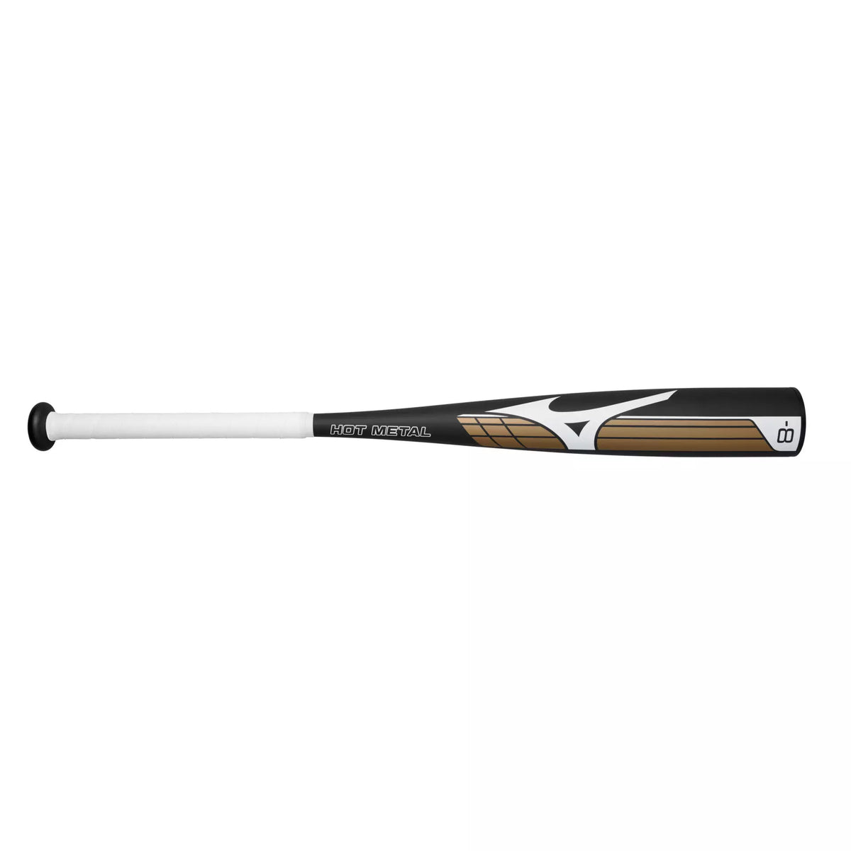 Mizuno Youth HOT METAL - Big Barrel USSSA Baseball Bat (-8), Black/Gold