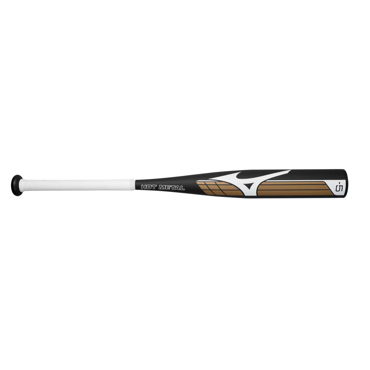 Mizuno Youth HOT METAL - Big Barrel USSSA Baseball Bat (-5), Black/Gold