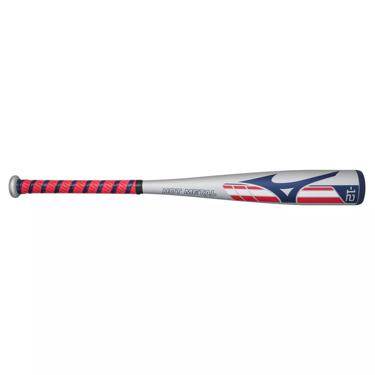 Mizuno HOT METAL - Big Barrel Tee Ball USA Baseball Bat (-12), Grey/Red