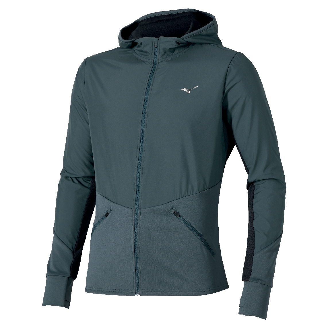 Mizuno Men's Warmalite Hybrid Full Zip Hooded Long Sleeve